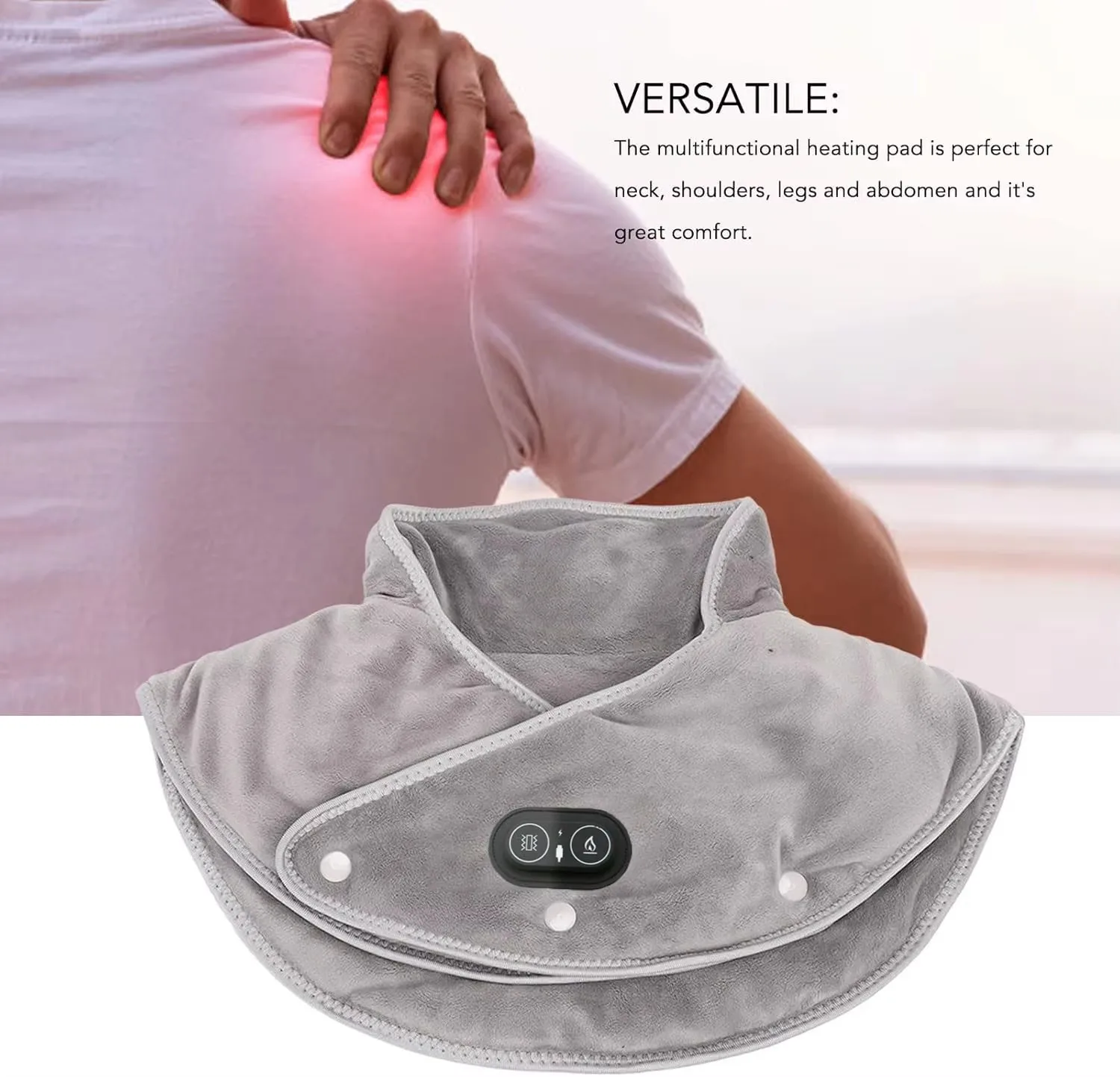 Electric Heating Shoulder Neck Pad Cervical Wrap Three Gear Thermal Compress Massager Vibration Shawl Warm Back Tool Relax Brace