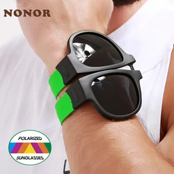 NONOR Foldable Sunglasses Polarized Sports Glasses Bracelet Sunglasses for Men Driving Cycling Outdoor Sunglasses
