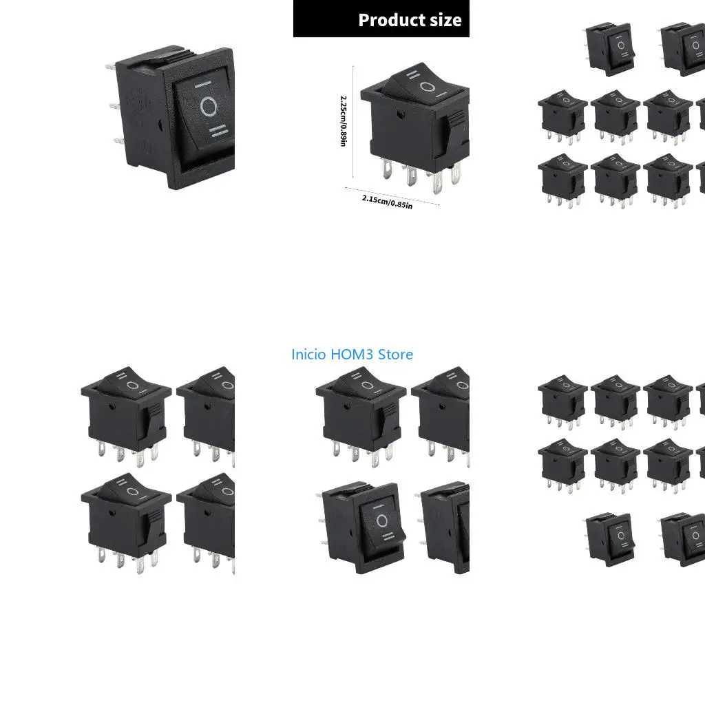 A5YD 1/4/10Pcs 6 Pin Rocker Toggle Switches Rocker Switches Power Button Switches