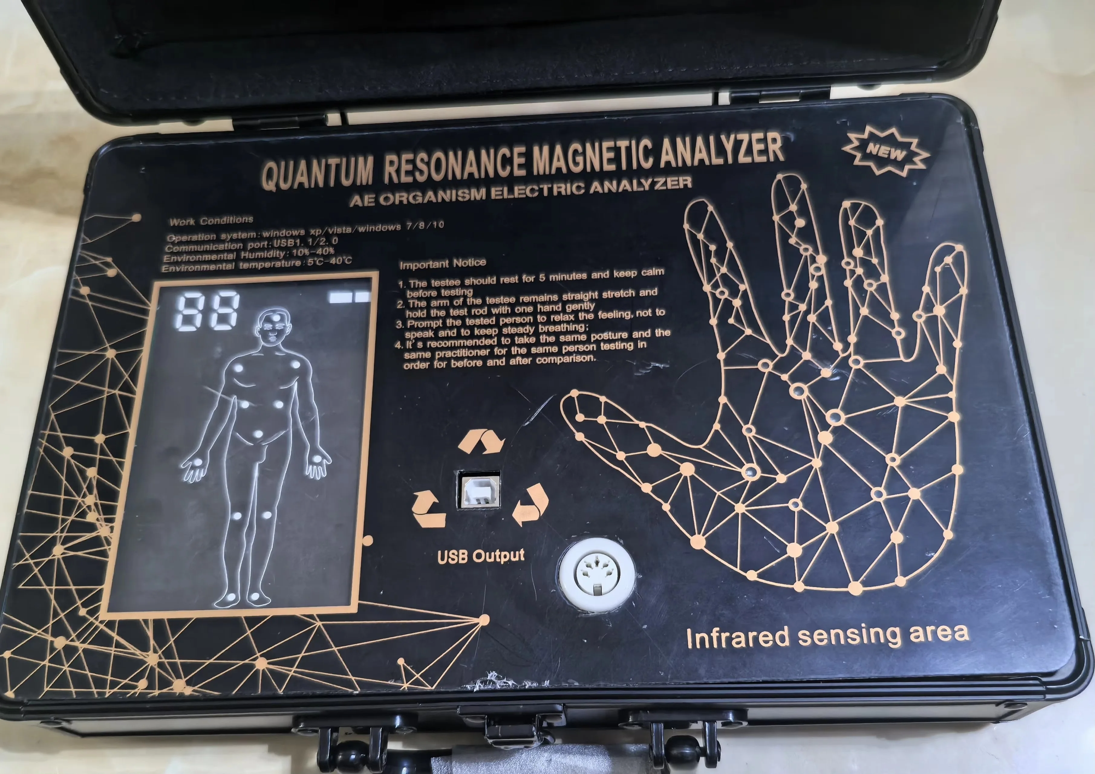 62 Reports 2 in 1 Touch and Hand Senser Set Quantum Analyzer Machine Magnetic Resonance Full Body Analysis Health FIR Technology