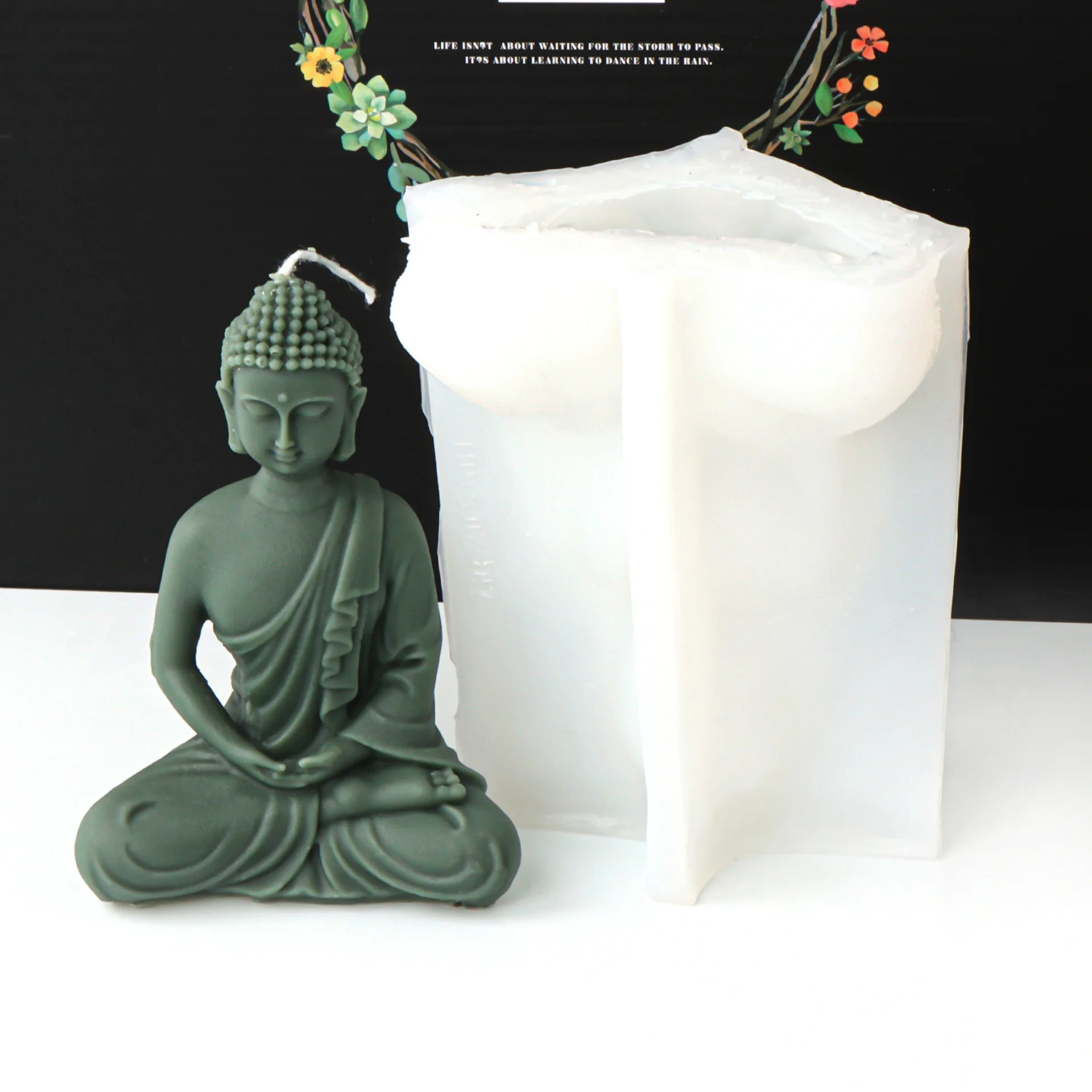 Meditation Buddha Silicone Mold for Handmade Candle Plaster Soap Epoxy Resin Chocolate Decoration Gypsum Ice DIY Baking Mould