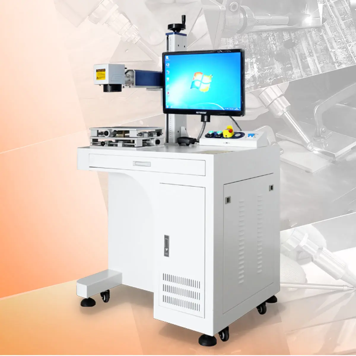 30W 50W 100W 3D Raycus Jpt Mopa M7 Source Laser Engraved Cutting Machine 2 IN 1 Fiber Laser Marking Machine