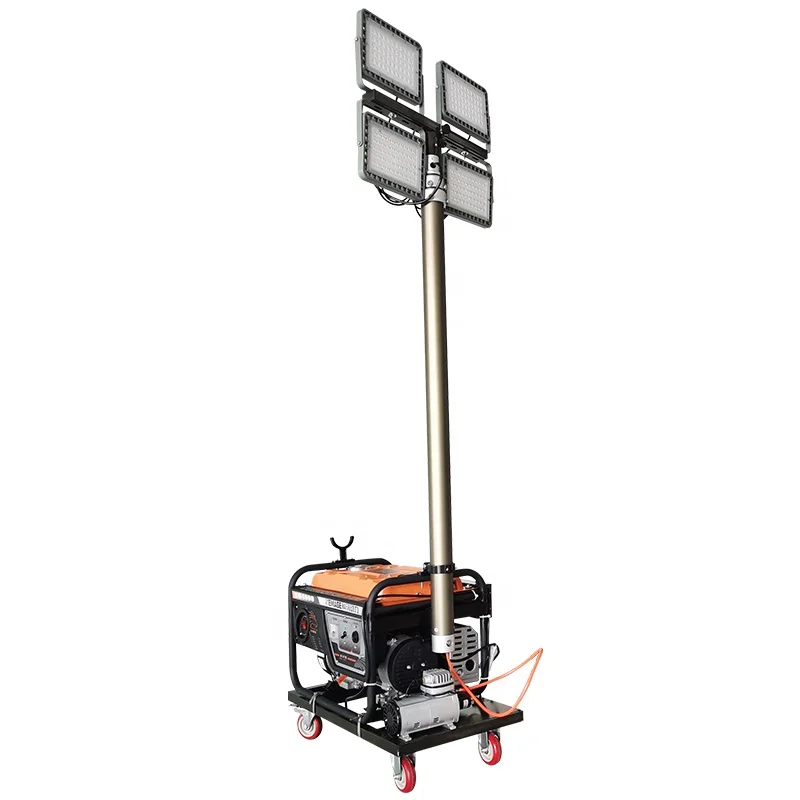 

Portable Mobile Outdoor Pneumatic Lifting Led Lighting Tower Remote Control Automatic Lifting Work Light for Sale