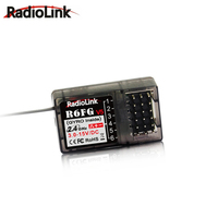 Radiolink R6FG 6 Channel Receiver  2.4G HV Servo RX with Gyro Long Range Control for RC Car Boat Transmitter RC4GS V2 / RC6GS V2