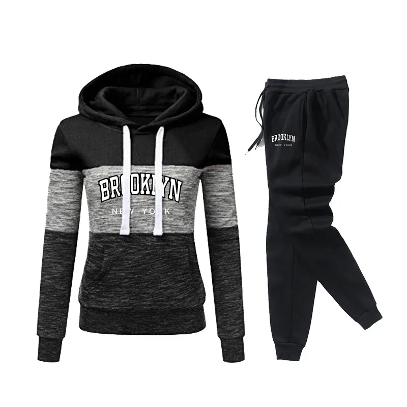 Damen Sweatshirts Jogging hose Hoodies Mode Farb block vielseitige Pullover Trainings anzug täglich lässig heiße Verkäufe Jogging kleidung