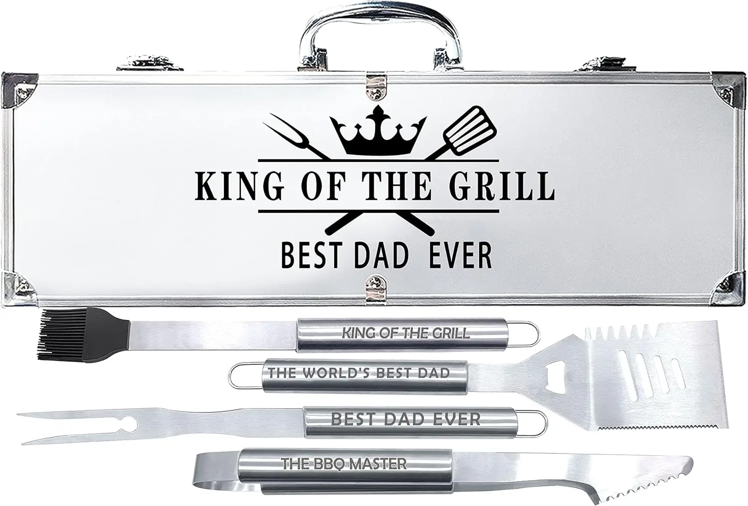 

Stainless Steel BBQ Tool Set - Heavy Duty Grilling Gifts for Dad, Perfect Birthday or Father's Day Present