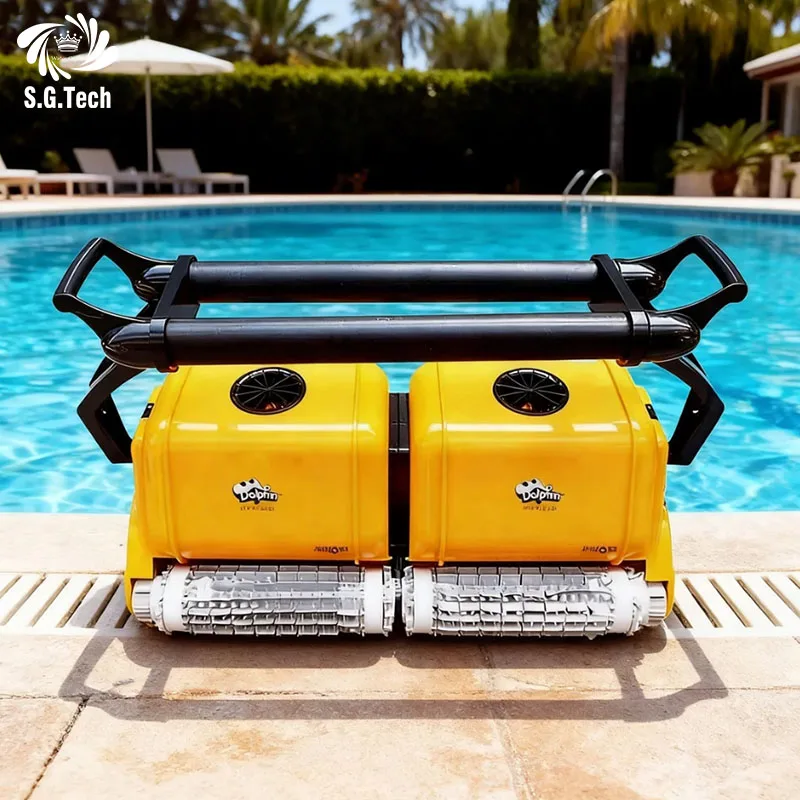 WATER CROWN Dolphin Steel Robot Vacuum Cleaner With Anti-Slip Feature For Swimming Pool