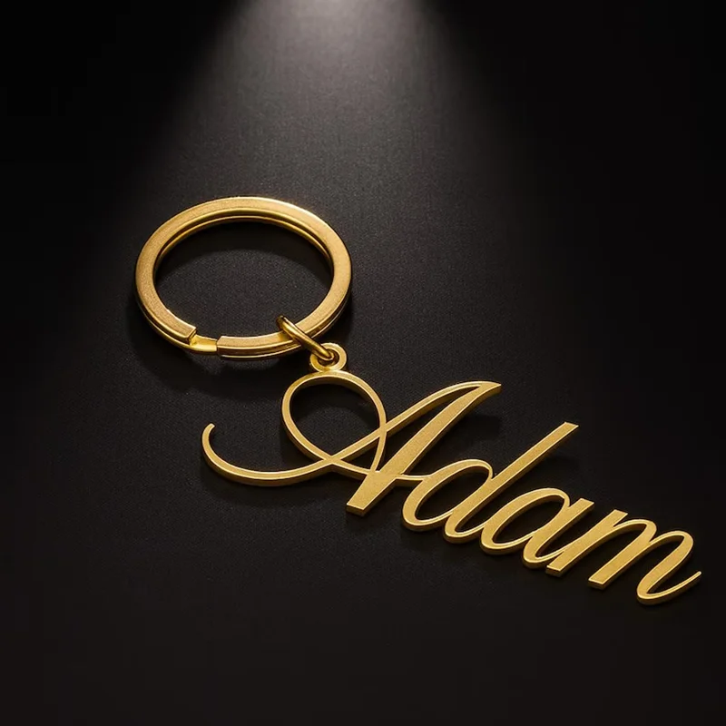 

Персонализированный металлический брелок с именем и несколькими шрифтами, кулон с инициалами, индивидуальный брелок из нержавеющей стали, ювелирные изделия, подарки для пар
