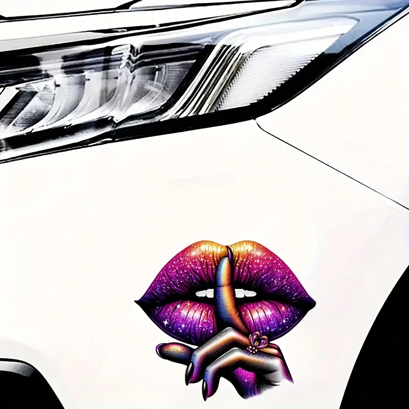 6Inch Purple Lips Pattern Stickers - Fashion Lip Art Vinyl Decal Stickers Self Adhesive Waterproof Decor Stickers  Multipurpose