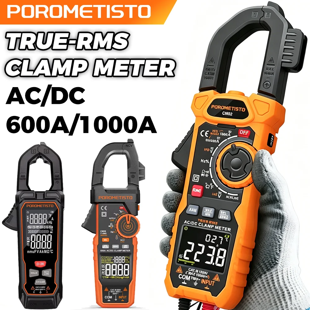 Digital Clamp Meter Multimeter AC/DC 600A/1000A Ammeter True RMS Multimeter High Precision Capacitance NCV Ohm Hz Voltage Tester
