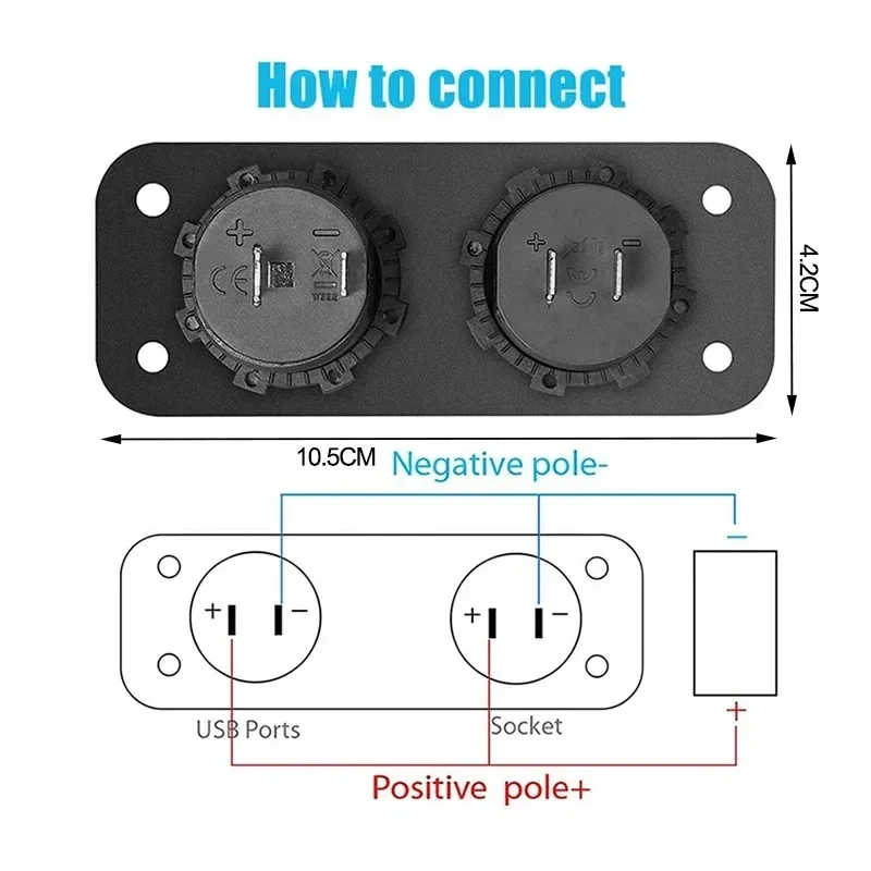 مقاوم للماء ولاعة السجائر المخرج شحن سريع 3.0 12 فولت/24 فولت المزدوج USB مقبس السيارة مع LED الفولتميتر اللمس التبديل لسيارة RV قارب