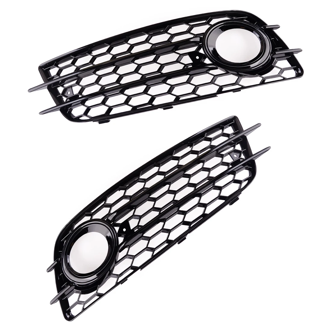 

1 Pair Gloss Black ABS Car Bumper Fog Light Lamp Grille Cover 8K0807681C 8K0807682C Fit for Audi A4 B8 S-Line S4 2008-2011 2012