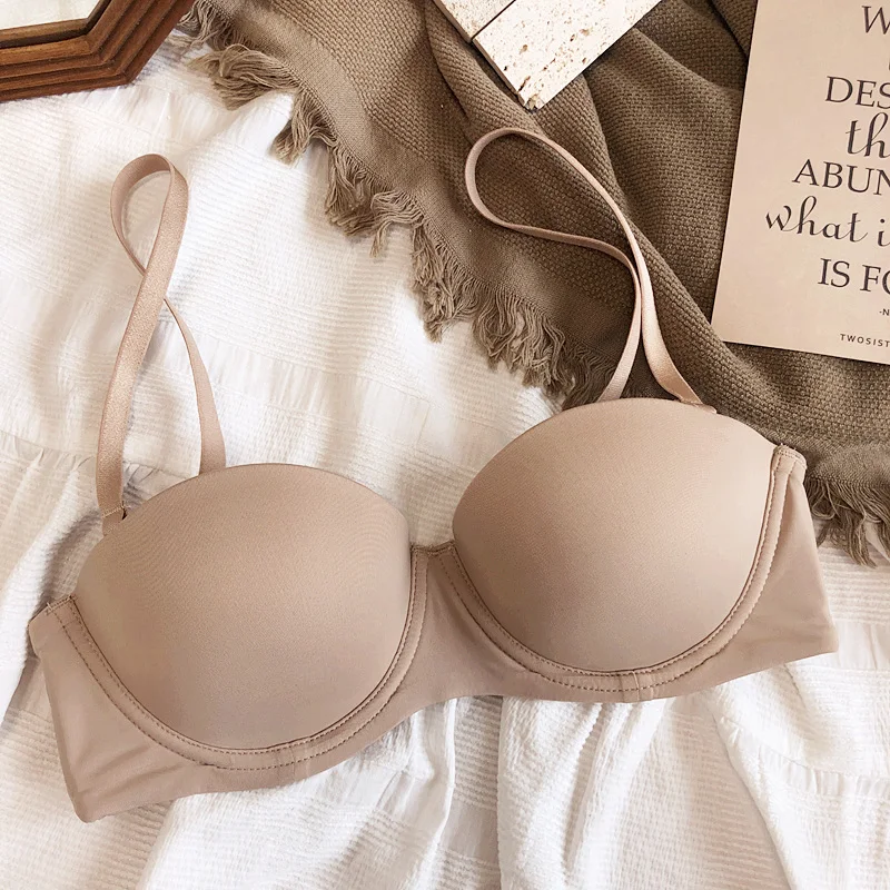 High Quality Bras Seamless Women Underwear 1/2 Cup Small Breast Push Up Bra Solid Wireless Comfortable Plus Size CD Cup Lingerie