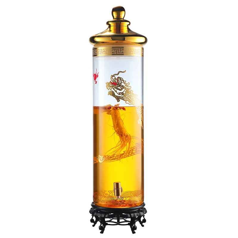 

sparkling wine glass bottle, household high-grade ginseng medicinal wine sparkling wine jar, large capacity
