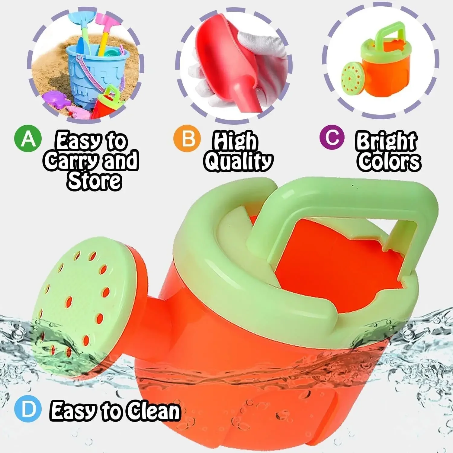 Playing In Water And Sand Large Sand Children's Beach Toys Set Kids Shovel Beach Bucket Sand Digging Tool Sand Random Color