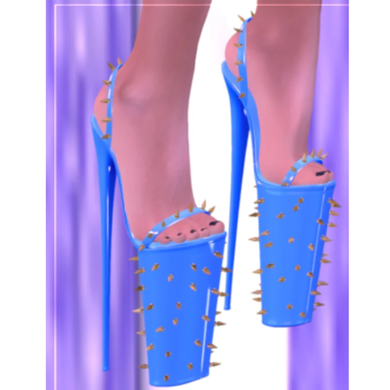 

Blue Rivet Hollow Platform Sandals Peep Toe Thin High Heel Fashion Sexy Cool Summer Big Size 2025 Woman Shoes Zapatillas Mujer