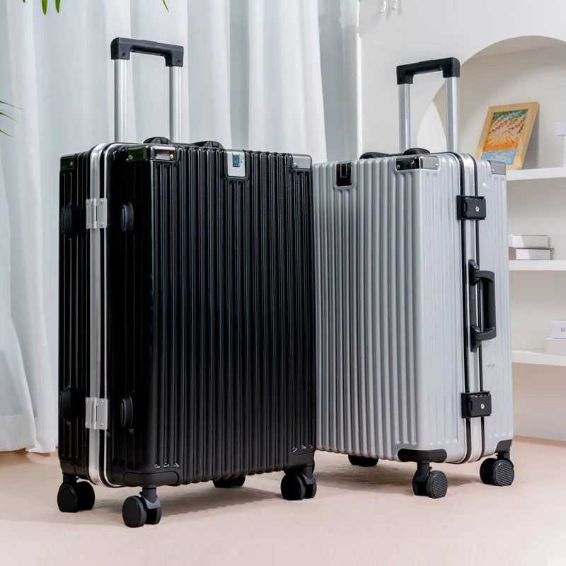 حقيبة عصرية بإطار من الألومنيوم 20/22/24/ 26 في حقيبة تروللي بعجلات بدون سحاب مع عجلات دوارة وأمتعة قفل مجمع #1