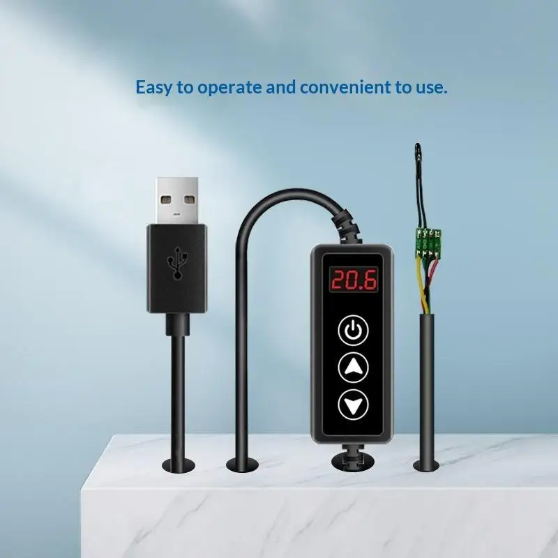 【MA】W-3301 DC5~12V Micro Thermostat USB Cable Temperature Controller Switch Temp Meter Thermoregulator For Incubator Box