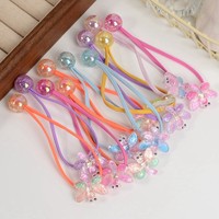 6PCS Wrapping hair rope, candy colored headband, hair loop, rubber band, girls' colorful beads, princess hair accessories