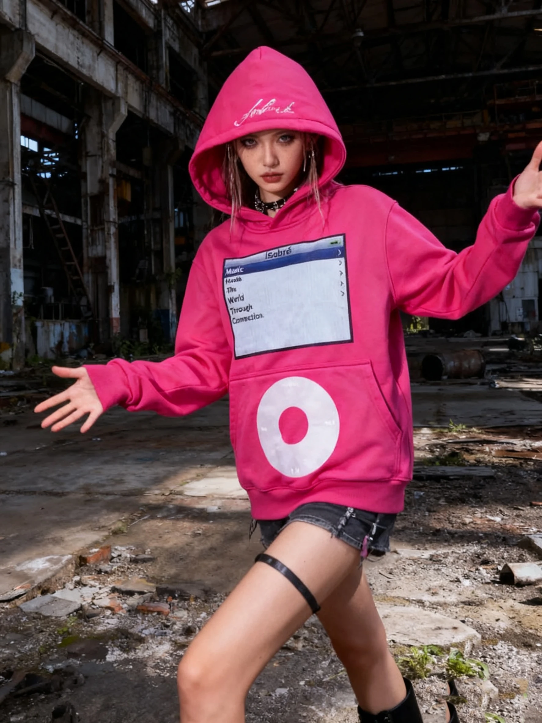 

American retro spicy girl goth punk dark print pullover hoodie autumn/winter Y2K spicy girl street trend tops millennium style