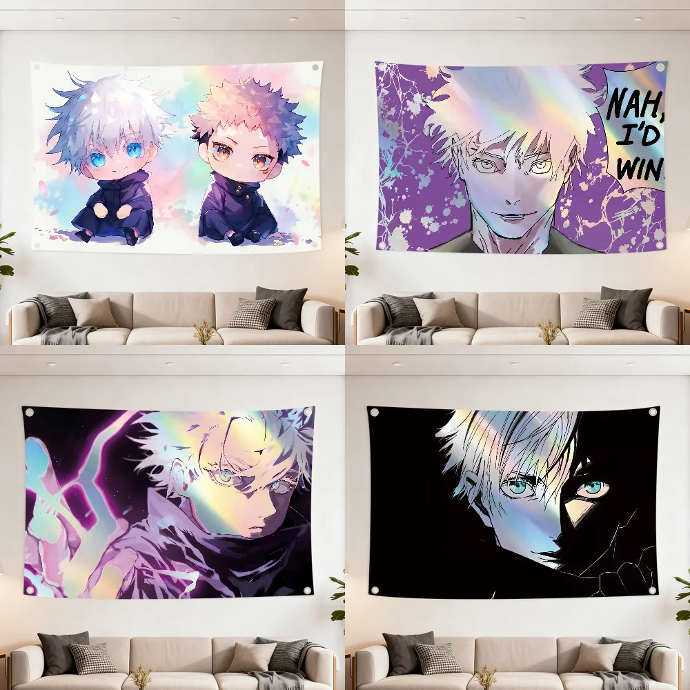 Anime J-Jujutsu Kaisens Gojo Q flag Decoration Outdoor Picnic Party Art Hanging Home Camping Party Banner Best sellers