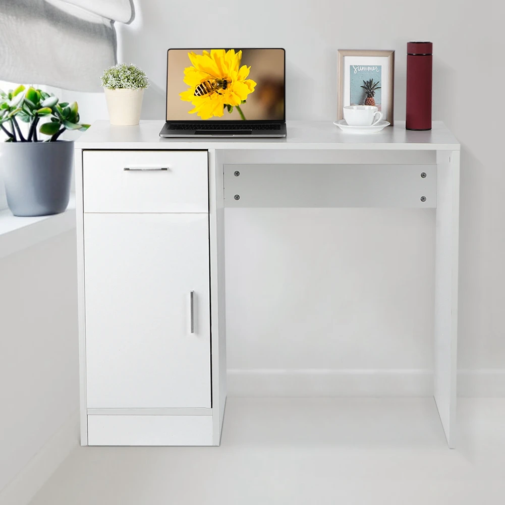 

1 Drawer 1 Door Desk 1 Drawer 1 Door Compact Computer PC Laptop Desk Table Workstation Home Computer Desk Desktop Table