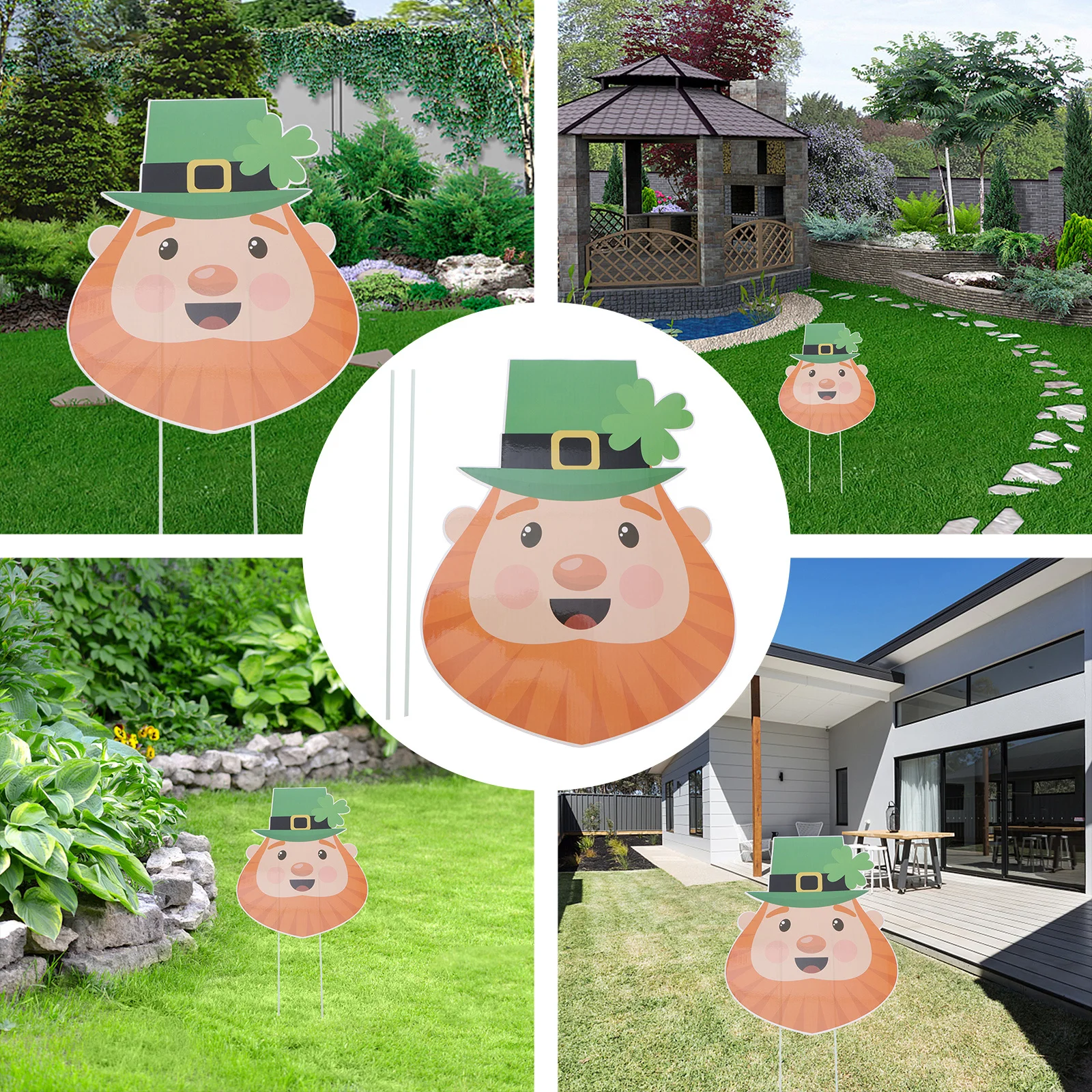 

Outdoor Decorations Festive Yard Stakes . Patrick's Ornaments