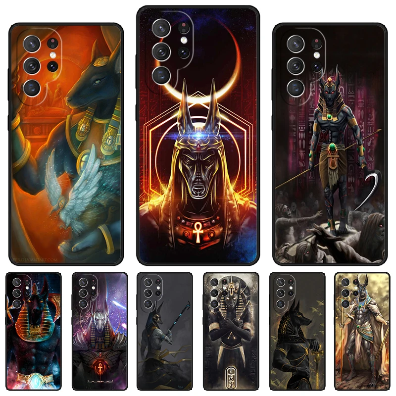 Anubis Egyptian God phone case For Samsung Galaxy S24 S23 S22 Ultra Note 10 20 Plus S8 S9 S10 S20 S21 FE Cover