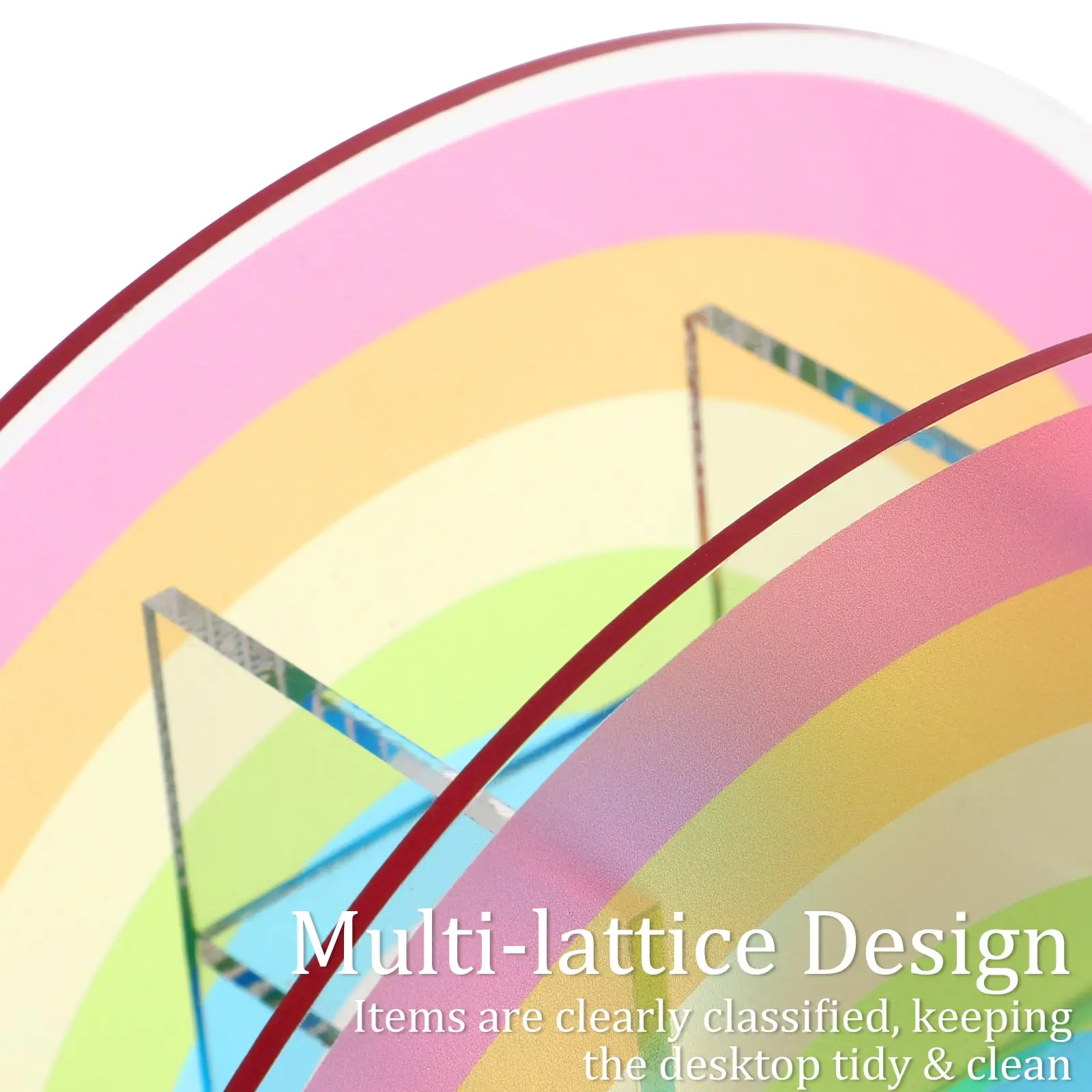 

1Pcs Acrylic Rainbow Pen Holder Creative Desk Organizer Decorative Storage Container for Stationery Makeup Jewelry