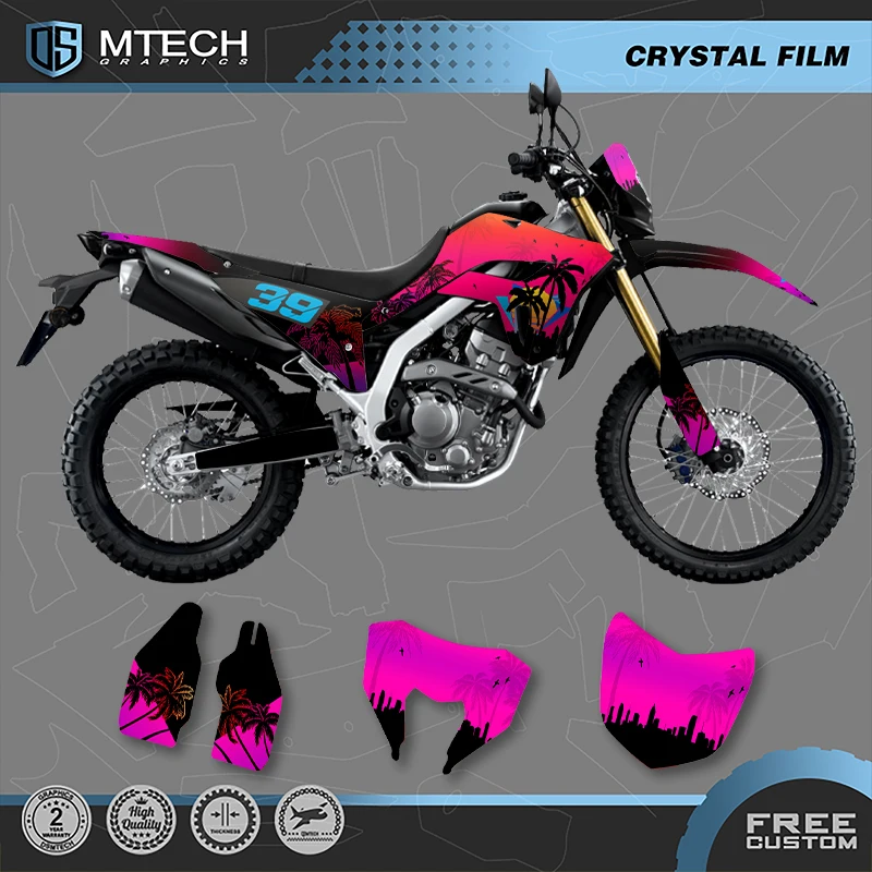 

DSMTECH Motorcycle Graphics Background Decals Stickers Kits for HONDA CRF300L 2021 For CRF300L 011
