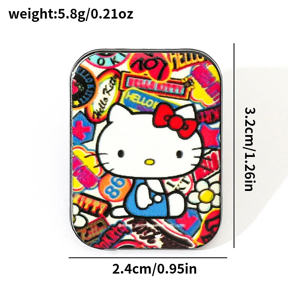 Alfileres esmaltados de Anime Sanrio, broches Kawaii personalizados de la serie Hello Kitty, insignias de solapa, regalo de joyería divertido de dibujos animados para Amigos y fanáticos