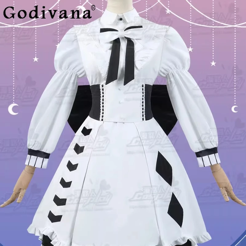 

Spring Autumn Sweet Peter Pan Collar High Waist A-line Bow Cos Dress Playful Girls Fashion Versatile Age-reducing White Dresses