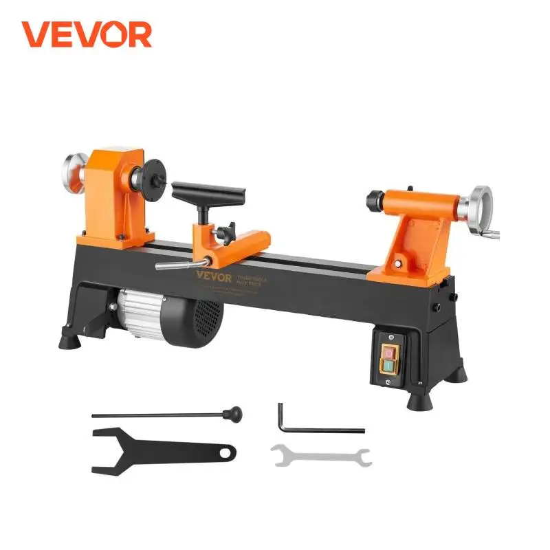 VEVOR Benchtop Wood Lathe 10inx18in / 14inx40in EU-230V US-120V Power Wood Turning Lathe Machine Variable Speeds for Woodworking