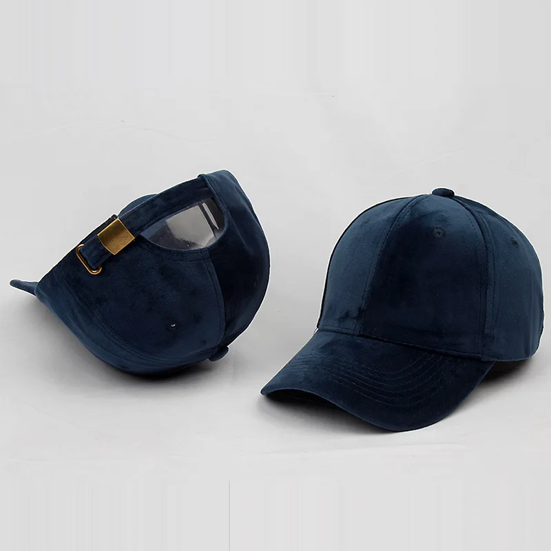 New Ladies Baseball Cap Velvet Light Board Solid Color Hat Outdoor Couple Hat Male Autumn and Winter Sun Hat Casquette