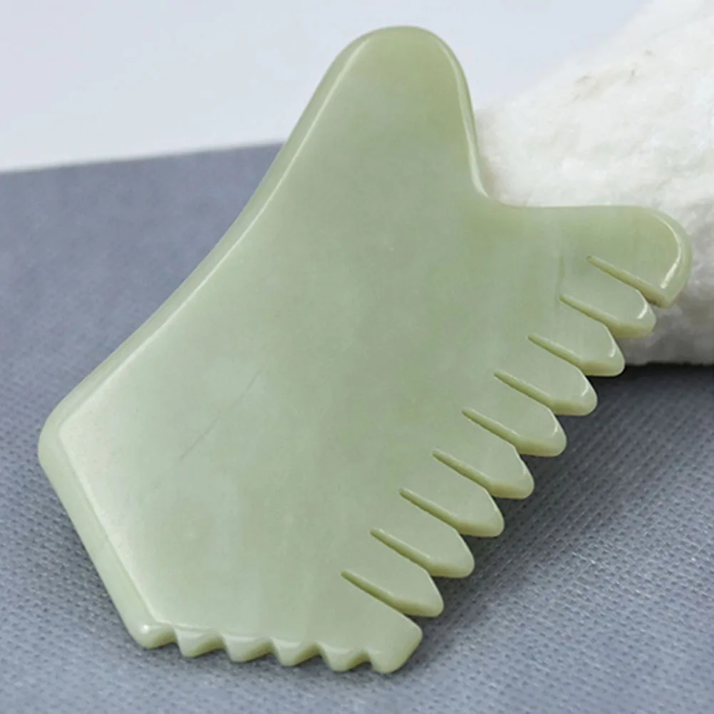 

2 шт., массажная расческа из натурального нефрита, антистатический массажер для кожи головы, инструмент для ухода за волосами, прочная портативная скребковая доска для лица