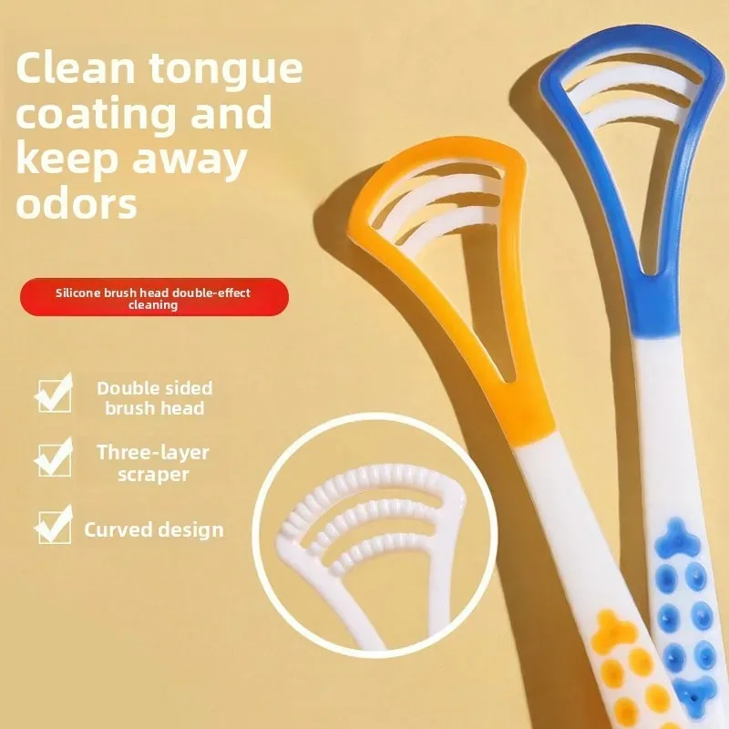 1/4Pcs Tongue Scraper Cleaner for Adult Kid,Tongue Brush for Fresh Breath Dental Eliminate Bad Breath in Seconds Oral Care Tool