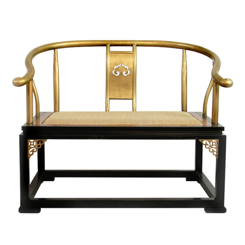 

Living room armchair tea chair metal light luxury master chair antique zen