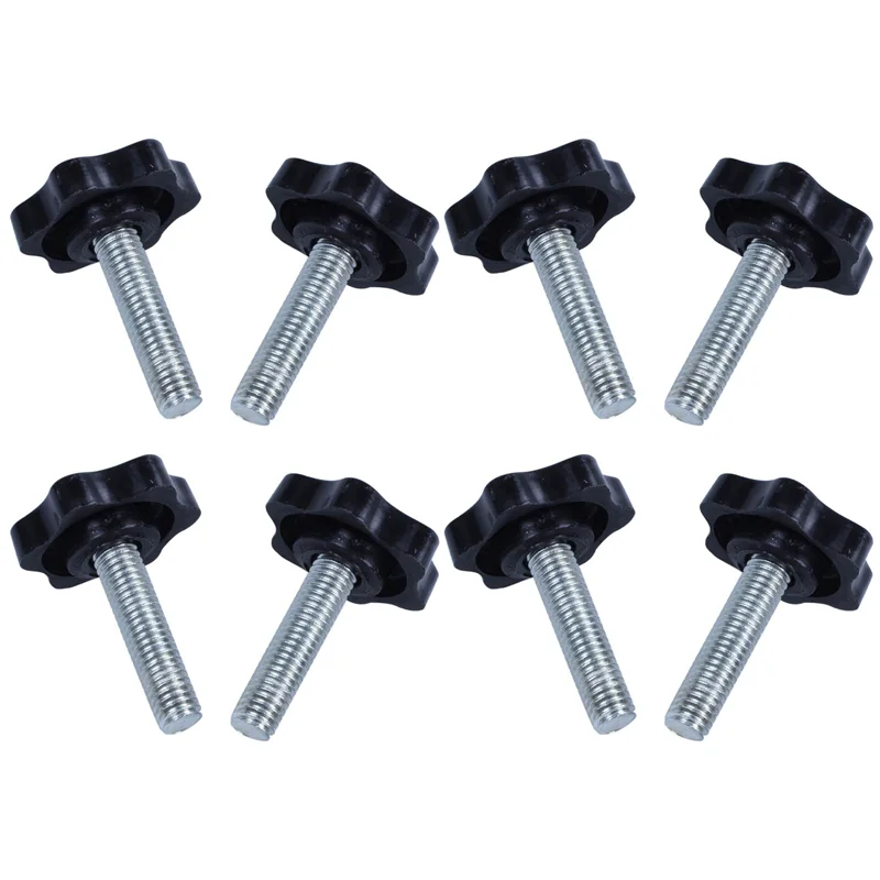 8 قطعة M8 X 30 مللي متر ذكر الموضوع 32 مللي متر ستار رئيس لقط المقبض الأسود-B61B #5