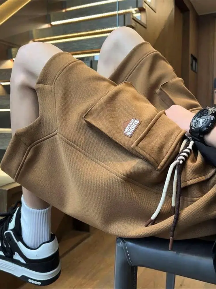 

Мужские рабочие брюки American Sle, свободного кроя, повседневные, универсальные, из хлопка, прямого силуэта, длиной до колена