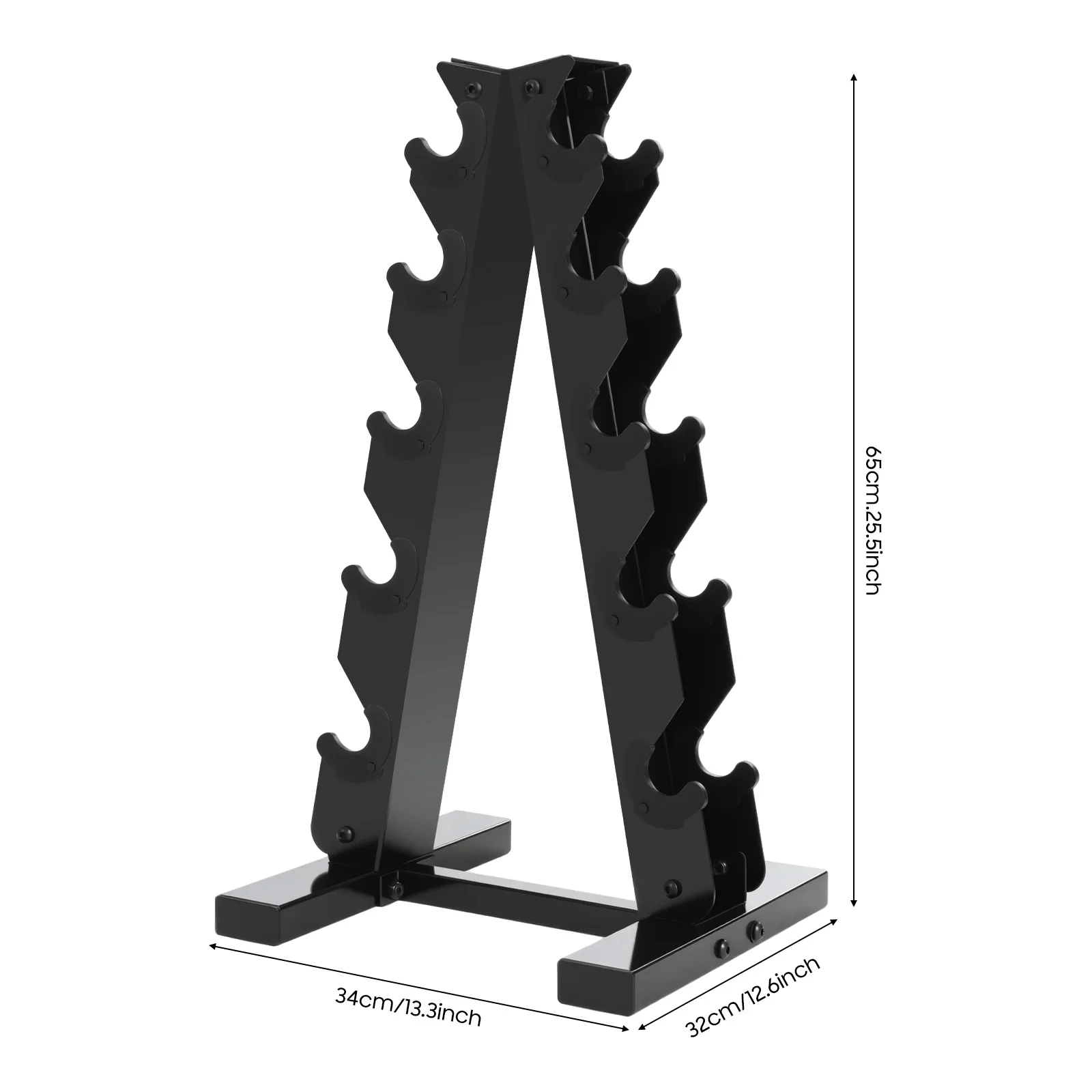 NEUES 5-stufiges Hantelregal, Verstellbares Gewichtsregal, 100 kg Tragfähigkeit - Schwarz