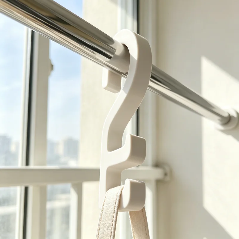 3D printed White Clothes Hanger Hook Closet Rod Belt Strap Wardrobe Organizer Holder For Home Clothing Storage Accessory