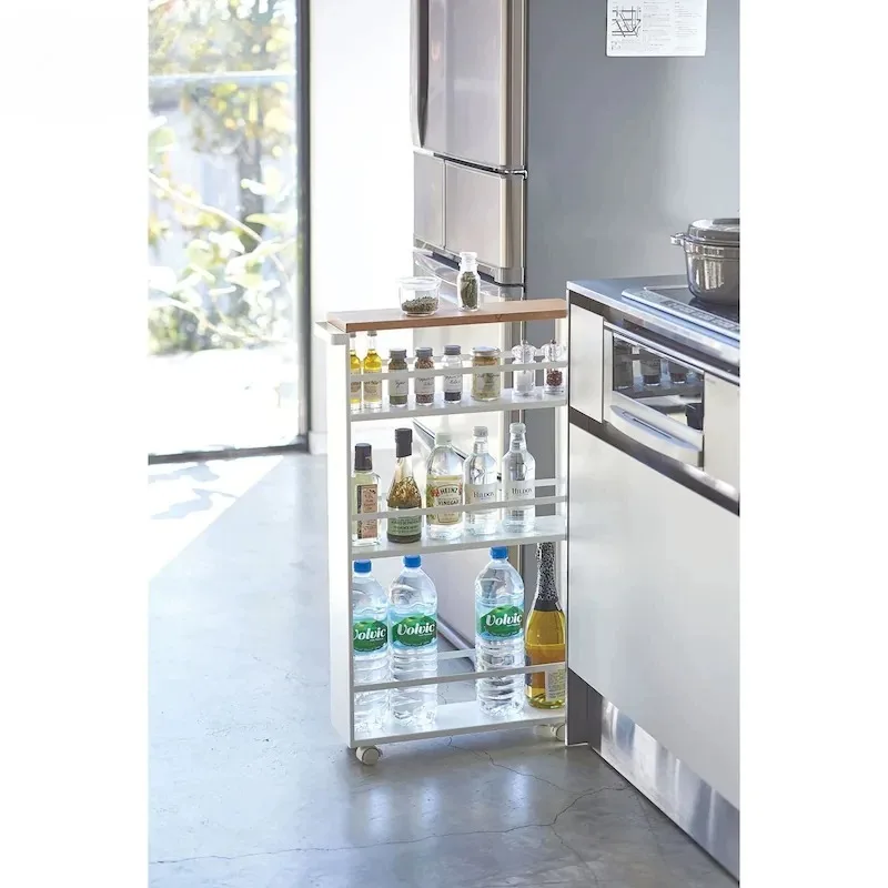 Japanese-style pull-out crevice rack, kitchen refrigerator floor-to-ceiling ultra-narrow crevice storage cabinet, bathroom rack