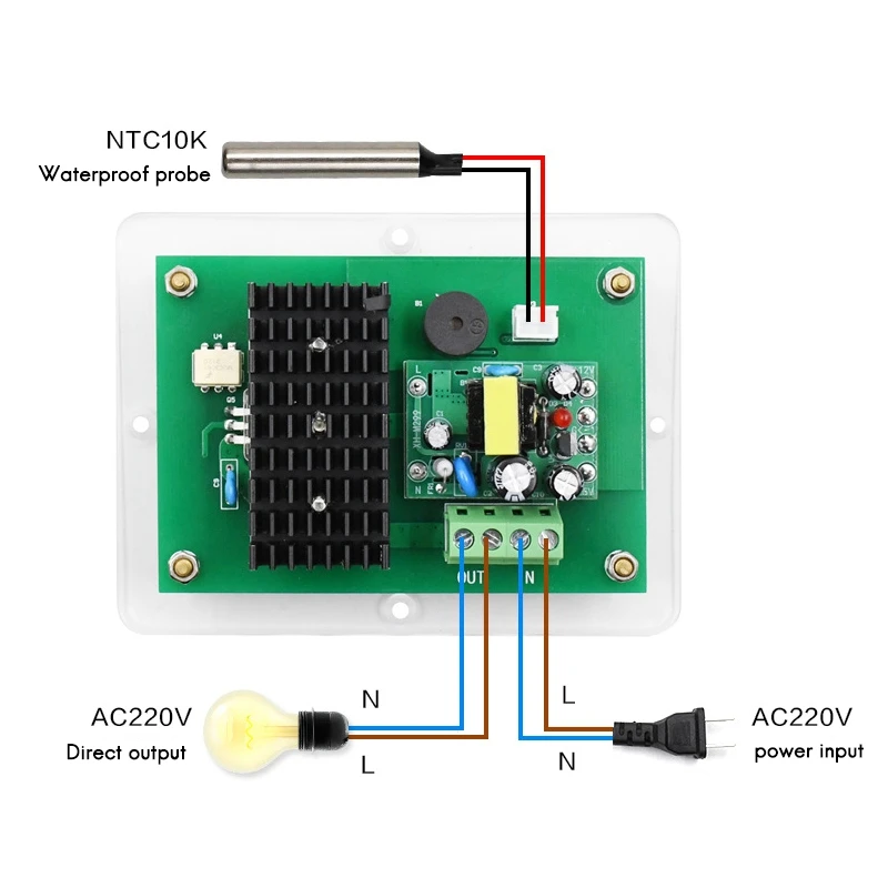 Retail PID Constant Temperature Controller 12V-24V Universal NTC10K Waterproof Probe Digital Temperature Controller