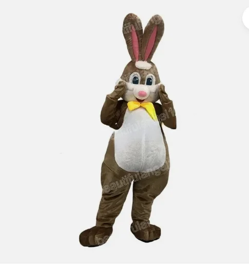 

New Adult Hot Sale Foam Cute Brown Rabbit Cartoon Mascot Costume Plush Christmas Fancy Dress Halloween Mascot Costume