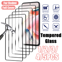 1/2/3/4/5PCS Full Cover Tempered Glass For Redmi Note 12 11 10 9 8 Pro Plus 5G 11S 10S 9S Screen Protector for Redmi 10 10C 9C9A