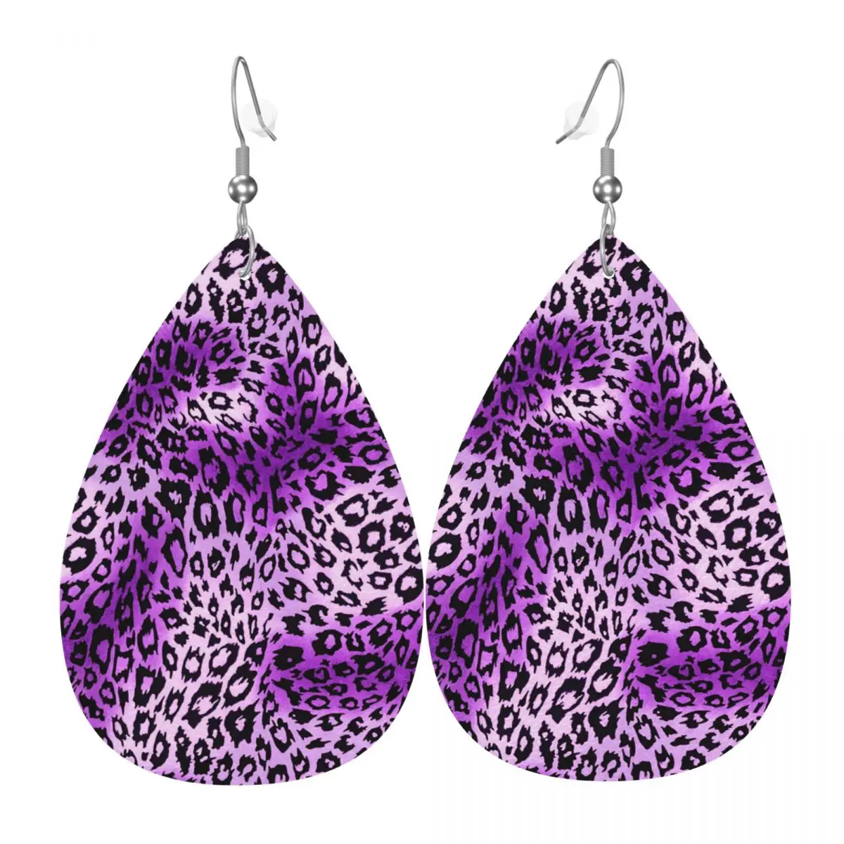 

Custom Leopard Print Colorful Leather Earrings for Women Teardrop Dangle Earrings Jewelry Accessories