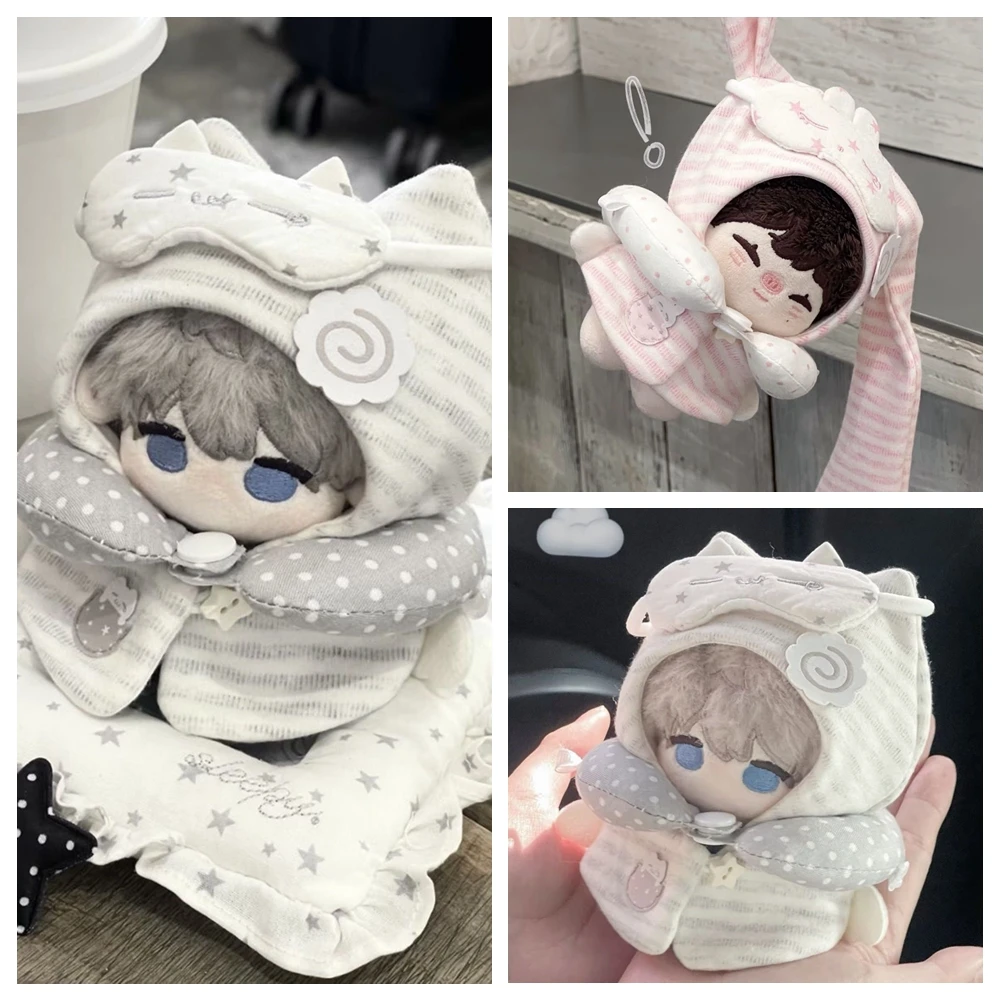 

10cm Plush Doll Clothes Cute Starfish Cat/Rabbit Angel Wing Clothes Cotton Doll Eyemask Neck Pillow DIY Accessories Dress Up Toy