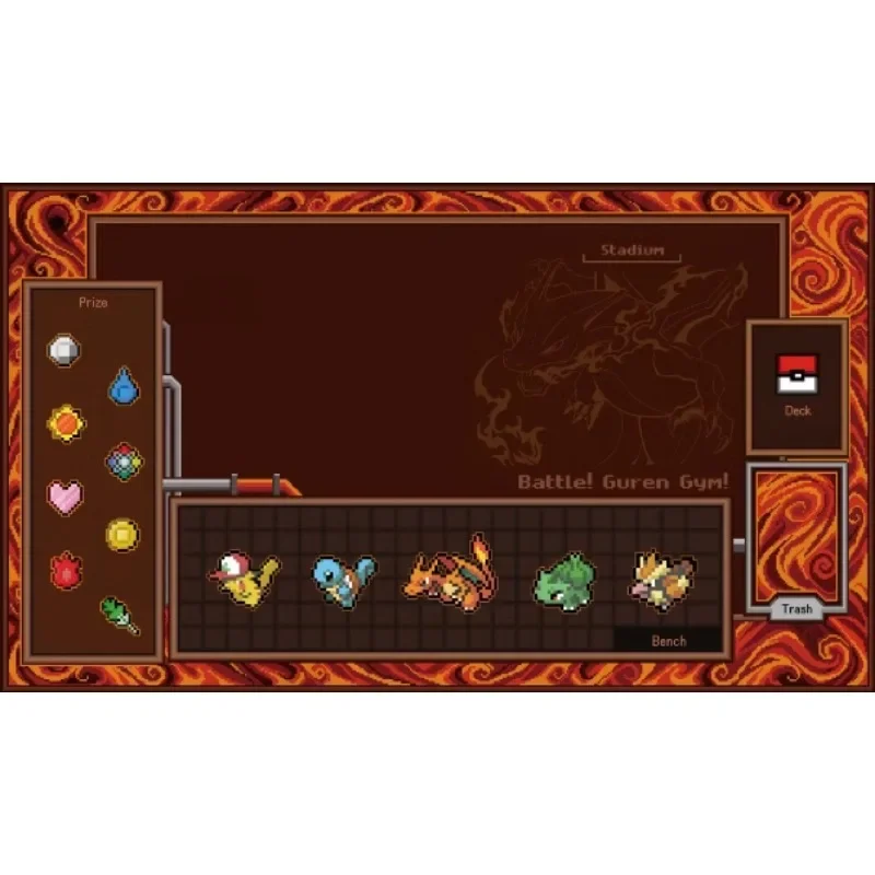 Pokemon PTCG Pixel Style Playmat Cerulean Gym Celadon Gym Single Table Mat Battle Pad Classics Anime Collection Cards Toy Gift