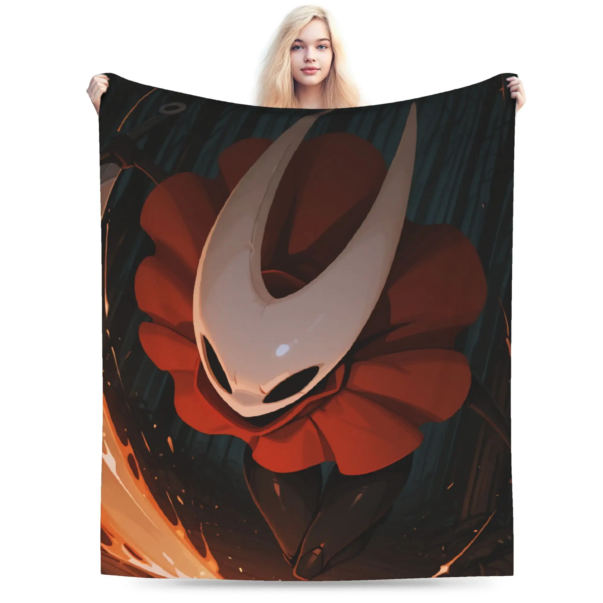 Hollows Knights Silksong Blanket Fleece Spring/Autumn  Multi-function Warm Throw Blanket for Bedding Bedroom Rug Piece