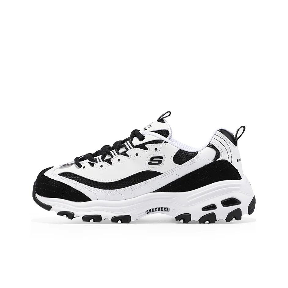 Skechers D'Lites 1.0 Lightweight Low top Chunky Sneakers Women's Black White 13148-WBK